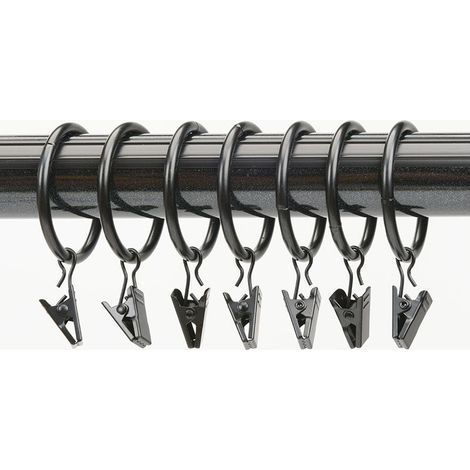 Lot de 15 anneaux pinces en métal Ø 39 mm pour rideaux légers et voilages (1/5)