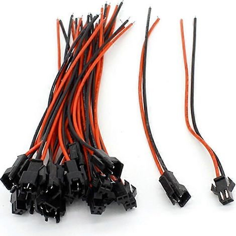 50 paires de connecteurs JST SM 2 broches mâle/femelle de 15 cm de long pour rubans LED (1/5)