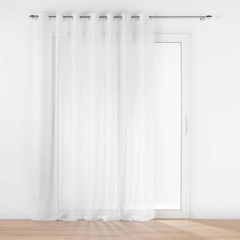 Voilage grande fenêtre 240 x 240 cm – Voile sablé Lissea Blanc (1/5)