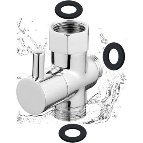 Pair 3-Wege-Duschventil G1/2\" Messing-Schaltventil, 3-Wege-Duschkopfventil, Duschkomponenten, T-Adapter für Duschsystem, Ersatzteil für Toilette, Küche, Badezimmer
