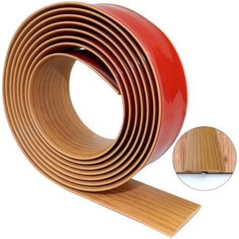 Flexibler selbstklebender Schwellenstreifen aus PVC – 300 x 4 cm – Holzmaserung – einfache Installation mit doppelseitigem Klebeband – für Laminat- und Fliesenböden (1/5)