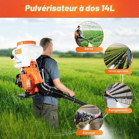 Pulvérisateur à essence pour sac à dos, 14 l, 2,13 kW, avec portée de 12 m, pour l'agriculture, l'horticulture, la protection des plantes (1/5)