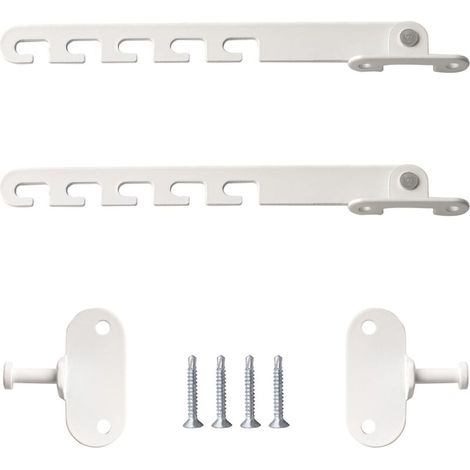 2 pièces 18 cm Entrebailleur Fenetre Sans Perçage Bloque Fenetre Ouverte et Verrous de Portes avec 4 Vis Bloc Fenetre pour Régler l'ouverture de la Fenêtre (Blanc) (1/4)