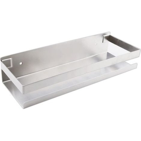 20 cm étagère de cuisine en acier inoxydable sans perçage, design universel pour salle de bain et cuisine, argent (1/4)