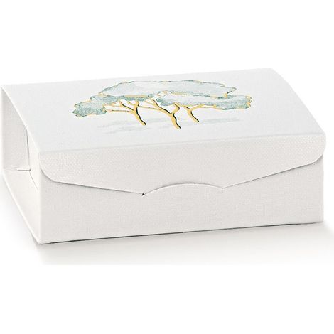 Scotton Cofanetto Gift Intrecci Verde Stampa Caldo Inserto 10x10x3,5 cm 10 pz