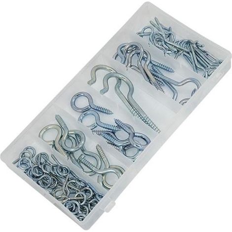 Neilsen 80pc Assorted DIY Workshop Hardware Storage Hook & Eye Bolt Set