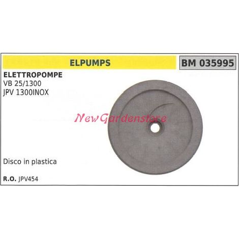 ELPUMPS Kunststoffscheibe ELPUMPS Elektropumpe VB 25/1300 JPV 1300INOX 035955