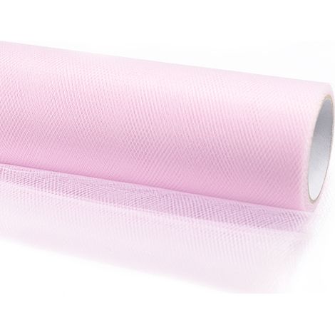 Tul liso, rosa claro, 30 cm x 9 m, 1 unidad. (1/4)