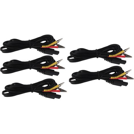 5pcs Câble Électrode TENS Noir Machine Thérapie Améliorer Circulation Fils de Connexion pour Appareil Massage Minceur Électrodes (1/5)