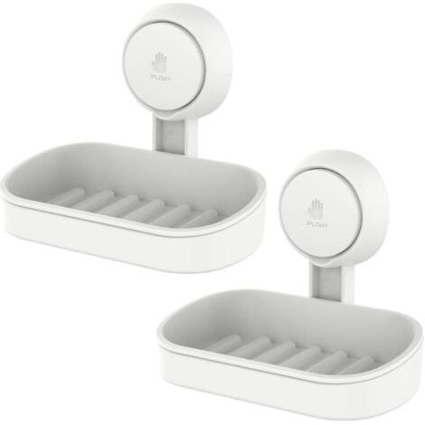 BUNTHAUS 2 Pièces Porte Savon Ventouse Sans Perçage   Support Douche Réutilisable, Charge 5 kg, Installation Rapide