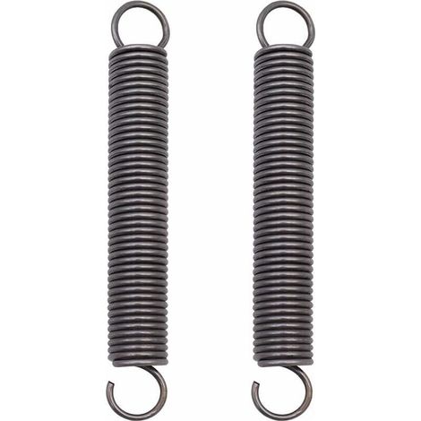 2 ressorts de tension en acier comprimé allongés avec double crochet - Dimensions : 2 x 18 x 150 mm (1/5)