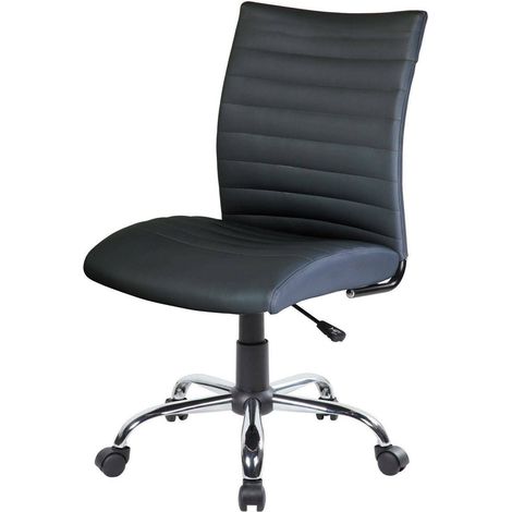 Dmora - Chaise de bureau Dkum, Fauteuil de travail, Siège de bureau ergonomique, 54x48h90/100 cm, Noir (1/3)