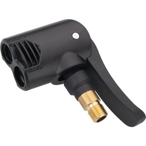 Pompe à air 2 en 1 pour pneus de voiture et camion : mandrin, valve, compresseur d'air, clip de serrage, connecteur et embout de dégonflage.-AquaForge