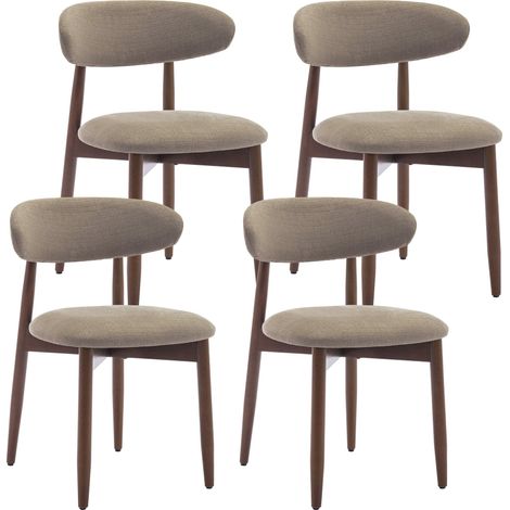 COLAMY 4er Set Esszimmerstühle, robust und elegant, im minimalistischen skandinavischen Stil, ideal für Esszimmer und Küche, Camel