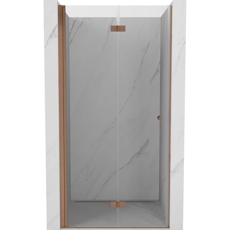 Mexen Mist-F Falttür linke Duschabtrennung 95 cm, transparent, gebürstetes Kupfer - 8A6-095-000-65-00-L