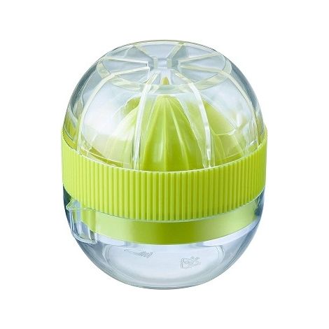 Westmark Spremiagrumi compatto con vaschetta e coperchio, Diametro: 7,2 cm, Capacità: 50 ml, Plastica, Fresh and Fruity, Trasparente/Verde, 30932280 (1/5)