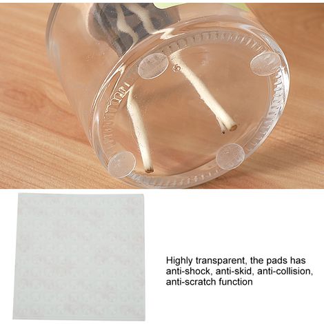Lot de 100 coussinets en silicone transparents 6 x 2 cm, résistants à l'usure et à la pression, antidérapants. (1/4)