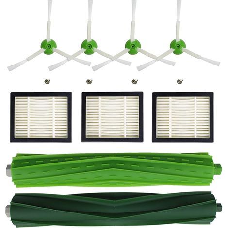 Set di 9 pezzi di ricambio compatibili con iRobot Roomba i7 Series i7+ E5 E6 E7: rulli in gomma, spazzola laterale, filtri HEPA, kit di accessori. (1/5)