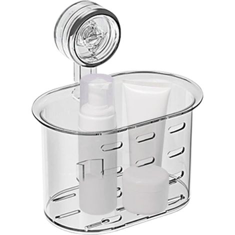 Organisateur De Douche Pour Salle De Bain Boîte De Rangement Salle De Bain Accessoires De Douche Support Amovible À Ventouses Sans Perçage Pour Tissus, Produits De Toilette Et Cosmétiques (1/5)