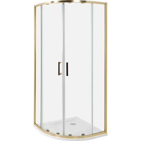 Box Doccia Vetro Temperato Doppia Porta oro 80 x 80 x 185 cm Jukatan (1/5)