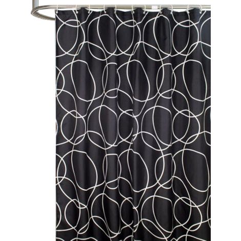 Tenda da doccia - 180 x 180 cm - Impermeabile - Nera - Moderna (1/5)