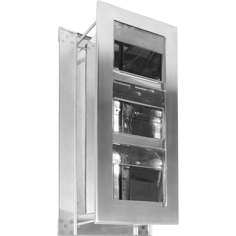 KWC AR WC-Dreifachrollenhalter, HEAVY DUTY,  Edelstahl, Unterputz, 240x498x174 mm