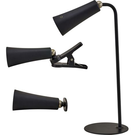 L'Arcolaio Lampada Triangle da Lettura a led 14,5 x 6,5 x 38,2 Cm Nero (1/2)