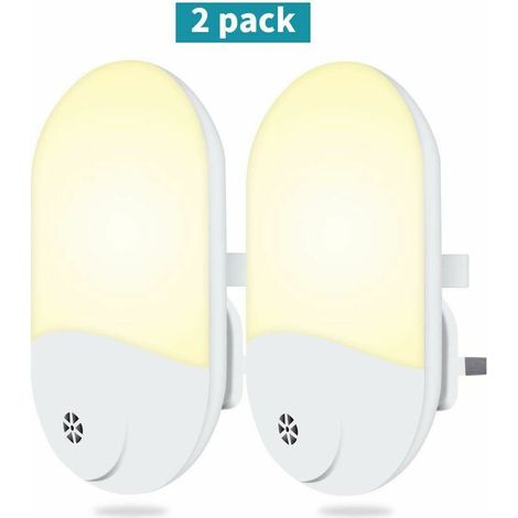 Set de 2 LED Nightlights, capteur de crépuscule automatique nightlight, LED tête de lit lampe de table lumière contrôlée ambiance sleep Light Smart Home Light, Plug and play lampe de nuit pour enfants (1/5)