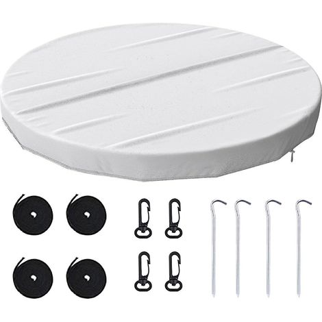Couverture de piscine gonflable ronde coupe-vent, imperméable et anti-poussière, pour piscines familiales, spas et jacuzzis gonflables - 5,5 m (18 pi) (1/5)