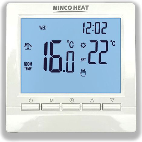 Thermostatregler, 3A programmierbarer digitaler Thermostat – Raumtemperaturregler mit digitalem LCD-Display, blaue Hintergrundbeleuchtung