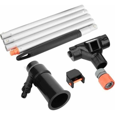 Aspirateur de Piscine Portable pour piscines Hors Sol, Spa Fontaine Jacuzzi aspirateur sous-Marin Noir avec tête d'aspiration à Feuilles et Manche à 5 Sections noir