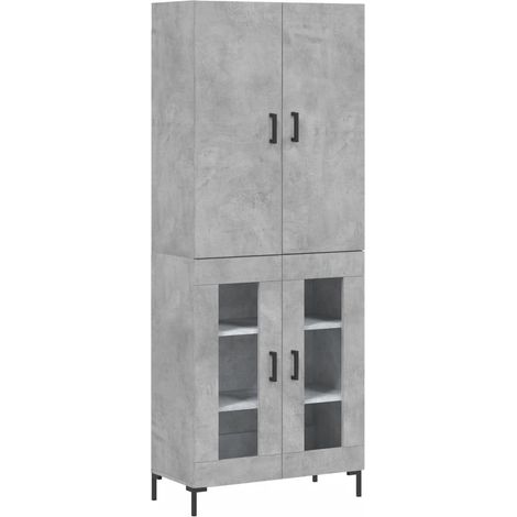 Maison Exclusive - Buffet haut Gris béton 69,5x34x180 cm Bois d'ingénierie (1/5)