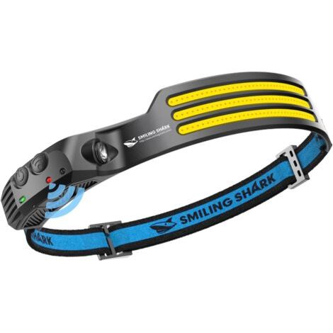 Wiederaufladbare Stirnlampe mit 3 Weitwinkel-LEDs (230°), Bewegungsmelder und wasserdicht, ideal für Outdoor-Aktivitäten und Camping (1 Stück). (1/5)