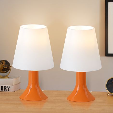 GBLY Lampada da comodino , lampada da tavolo per soggiorno con cavo - confezione da 2, piccola lampada E14, arancione, stile rustico moderno per tavolo da pranzo, camera da letto - senza lampadina