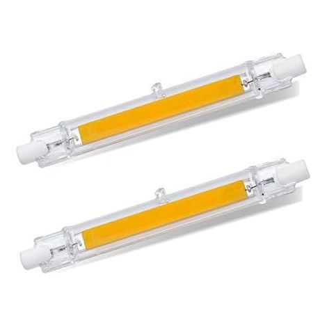 R7S 189mm LED 15W Blanc Chaud 3000K, 500LM, R7S J78 COB LED Linéaire Remplacer Crayon Halogène 40W 50W, Ampoule R7S LED 189mm Slim pour Mini Projeture/Applique Murale, Non-dimmable, lot de 2 [Classe é