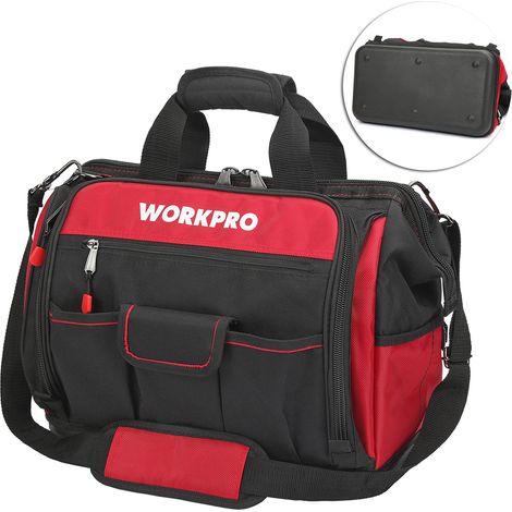 Workpro – Sac à outils 39 poches 42 x 25 x 34 cm – Nylon 1680 résistant – Fond dur étanche – Charge maximale 28 kg – Bandoulière réglable (1/5)
