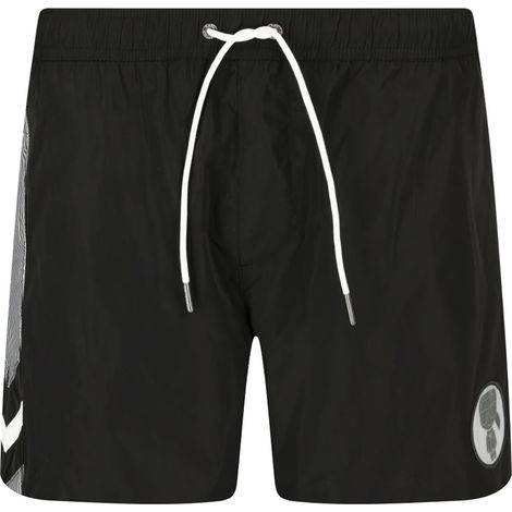 Pantalones cortos de playa Karl Lagerfeld para hombre, color negro, KL20MBM07 M (1/3)