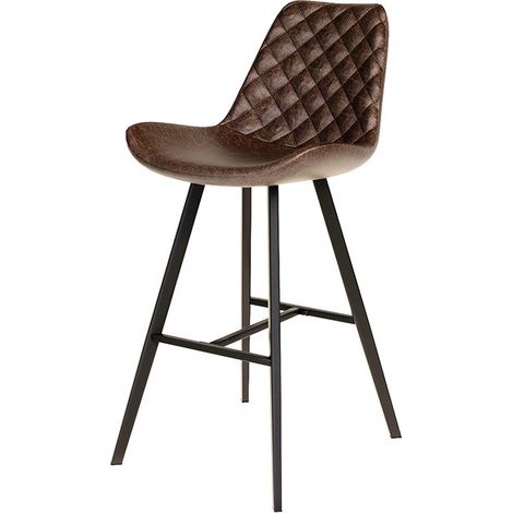 Tabouret de bar bas Alicante PU brun foncé (1/5)