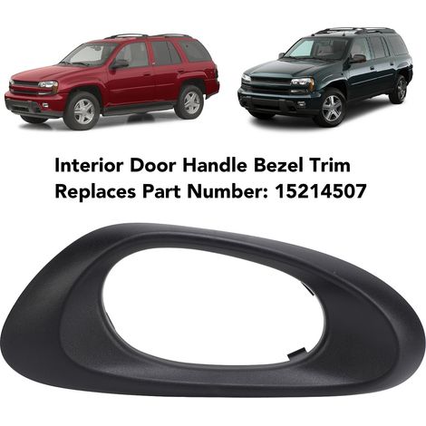 Poignée de Porte Intérieure Garniture Habillage Cadre ABS Compatible Chevrolet Trailblazer 2002-2009 Arrière Gauche Réf.15214507 (1/5)
