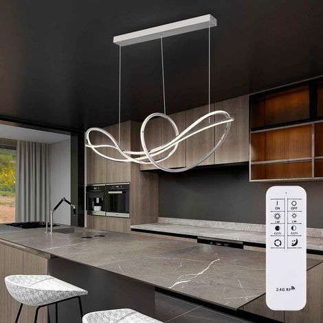 Designleuchte Hängelampe Pendelleuchte Fernbedienung LED CCT dimmbar verchromt