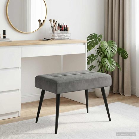 vidaXL Panchina con bottoni imbottiti Grigio Scuro 60 x 40 x 45 cm