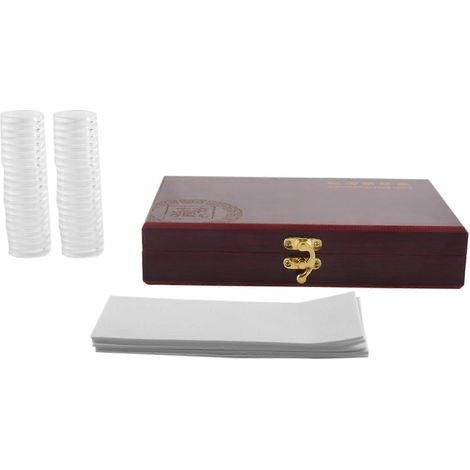 Coffret de rangement en bois pour 50 pièces de monnaie, boîte de collection commémorative (1/5)