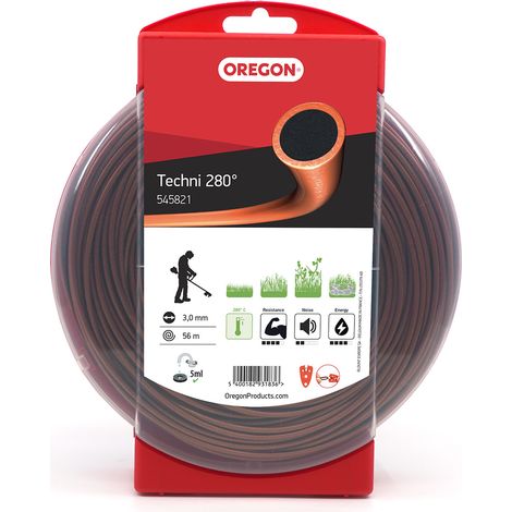 Fil débroussailleuse Rond Techni 280° Marron/Noir ø3.0mm/56m Oregon 545821