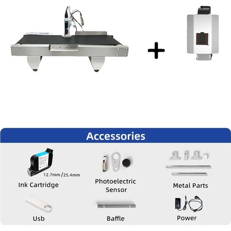 Impresora térmica de inyección de tinta, máquina de codificación automática, diseño compacto, impresora de 25,4 mm (1/2)