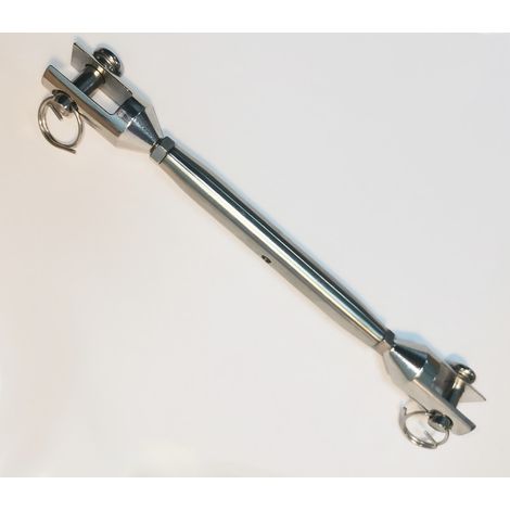 Direct Filet – Ridoirs chape en inox 18 cm – Pour tension câbles jusqu'à 1300 kg – Accessoire pour serre – Utilisation avec mousqueton (1/4)