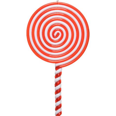 Pendente per albero di Natale in plastica Lecca Lecca rosso e bianco da 13cm
