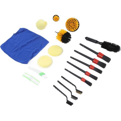 Set mit 18 Detailbürsten zur Reinigung von Reifenentlüftungen und Stoßstangen. (1/5)