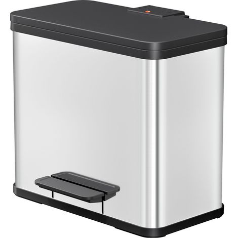 Hailo Öko duo Plus L, Tret-Mülltrenner, 17 + 9 ltr, Edelstahl, matt (1/5)