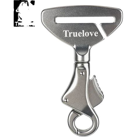 Ceinture de sécurité pour animaux de compagnie, alliage d'aluminium léger, mécanisme de libération rapide, Argent Brillant, Gratuit-b (1/2)
