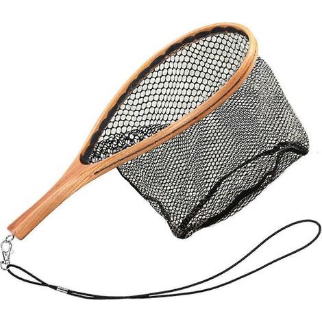 Filet de pêche électrique à immersion avec manche en bois et trou (1/5)